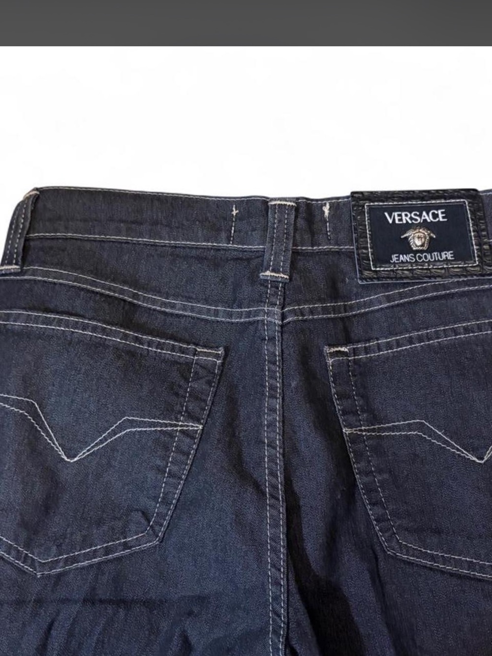 Vintage Versace couture Straight Leg Jeans - Dark Indigo from 1998 women’s 28
